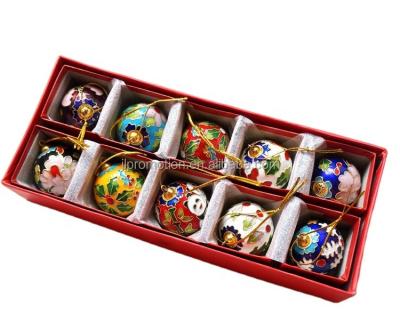 China For Christmas Day Cloisonne Hanging Red Christmas Ornaments Plastic Baubles For Christmas Tree Stand for sale