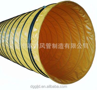 China Plastic Yellow Black Ventilation Airport Agility Dog Tunnel Large Diameter Telescopic Air Hose Duct for sale