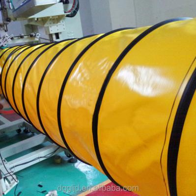 China Yellow Design Flexible Hose OEM Air Duct Airport Ventilation Tubing Connector PVC Flexible Conduit for sale