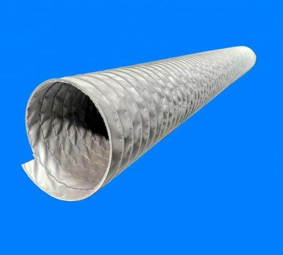 China 800 Degree C Flexible Gray Color Maintained 360 Bend To Exhaust Flexible Fiber Wire Stainless Steel Structure Duct Pipe High Tensile for sale