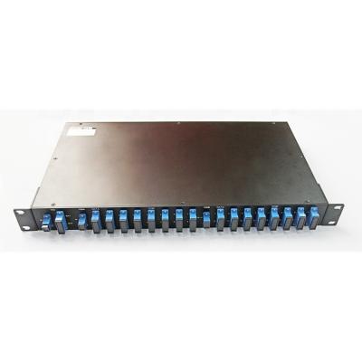 China Passive Fiber optical Splitter 1x8 1x16 1x32 1x64 APC UPC connector 1U Rack Mount cable PLC Splitter for sale