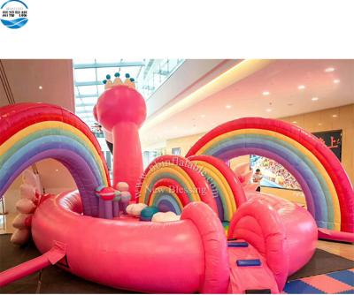 China Outdoor Playground Kids Outdoor Toys Jumping Castle Inflatable Commercial Used Pink Inflatable Bouncer For Sale for sale