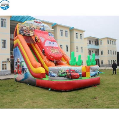 China PVC Factory 5*8*6m Extreme Speed ​​Racing Car Inflatable Slide, Inflatable Dry Cars Slide For Sale for sale