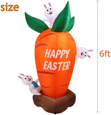 China 210T Nylon Funny Inflatable Easter Cartoon Toys 6ft Holiday Decoration Carrot, 1.8M Easter Inflatable Air Dancer Bunny Model for sale