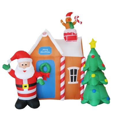 China Oxford 8ft Santa Claus Cloth Inflatable Christmas Decorations For Outdoor And Indoor Yard Led Light Giant And Holiday Big Blow Up Santa Claus for sale