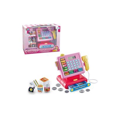 China Plastic Pretend Play Learning Store Cashier Counter Machine With Scanner, Calculator, Light And Sound for sale