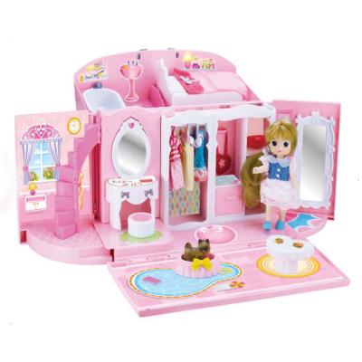 China DIY TOY Portable Dream Plastic Toys Dolls And Accessories Girl Toy Set For Child Play Set In Handbag Package for sale