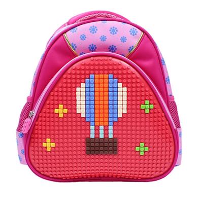 China 2021 new style waterproof DIY small particles building block puzzle school backpack for boys and girls for sale