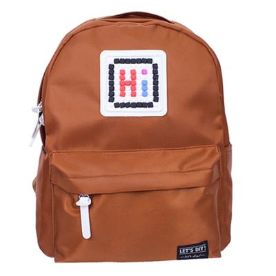 China Waterproof Wholesale High Quality Multiple Colors and Simple DIY Puzzle School Bags for Elementary School Students (Brown) for sale