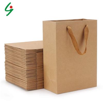 China Recyclable Customize Design Kraft Paper Shopping Bag Small Shopping Printing With Logo Service Reusable High Quality Packaging Tote Bags for sale