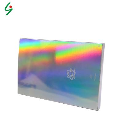 China Custom Logo Printed Rainbow Laser Color Recyclable Corrugated Mailer Box For Gift Packaging for sale