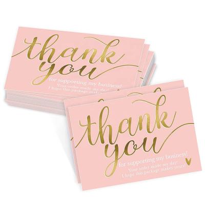 China paper & Cardboard Custom Printing Embossed Kraft Paper Thank You Card For Small Business for sale