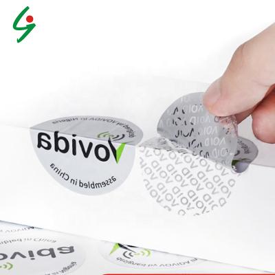 China Hot Selling Waterproof Customized Double-Layer Anti-Counterfeit Silver Label Stickers for sale