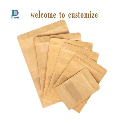 China Recyclable Paper Bags Packaging Food Stand Up Kraft Paper For Zip Lock Food Packaging Bags Location for sale