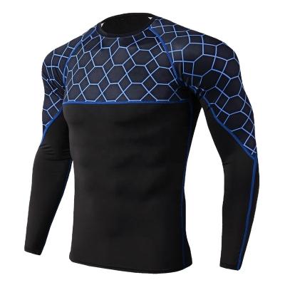 China Best Selling Breathable Wholesale ODM&OEM 2022 Custom Amazon Gym Fitness Running Yoga Long Sleeve Printed Tights Sports T-shirt Men for sale