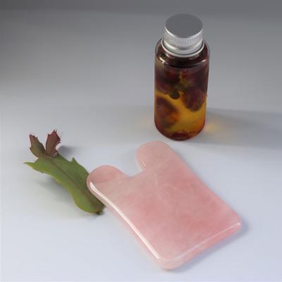 China Smooth In Chinese Kerokan Rose Quartz Jade Gua Sha Scraping Tool Traditional Gua Sha Stone Healing Tip Massager for sale