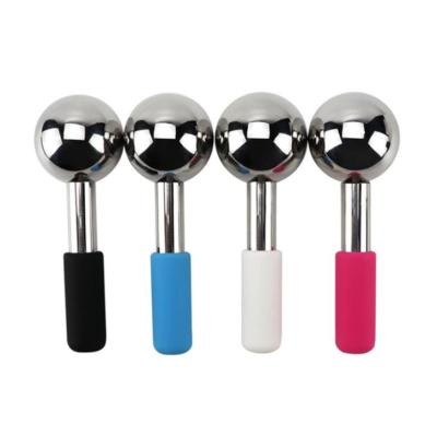 China Cryo Unbreakable Cooling Face and Neck Stainless Steel Beauty Ice Globes ECO Facial Liquid Face Sticks Round Metal Skin Care Gel Tool for sale