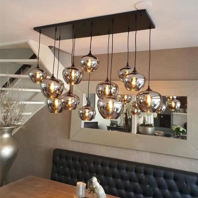 China Nordic high quality modern adjustable length style furnishings hotel villa interior decoration living room glass led chandelier for sale