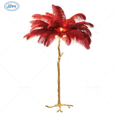 China Modern High Quality Modern Feather Light Luxury Living Room Ostrich Home Indoor Corner Floor Lamp for sale