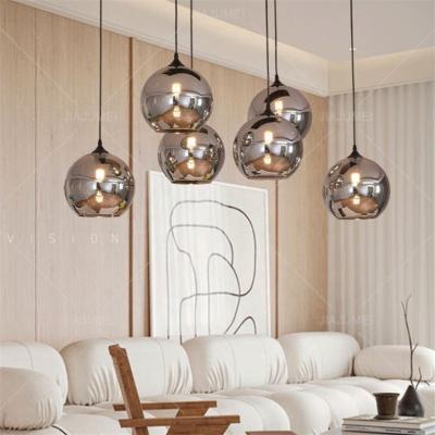 China Modern Luxury Adjustable Glass Ball Chandelier Length Indoor Hanging Living Room Lighting Hotel Bedroom Pendant Lights Chandeliers for sale