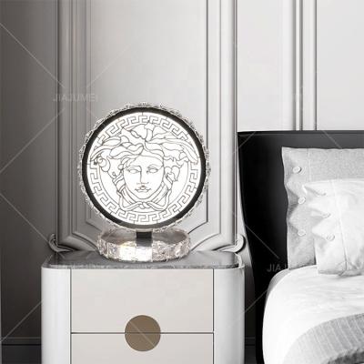 China Modern Light Luxury Crystal Table Lamp Stainless Steel Base Of Living Room Bedroom Decoration for sale