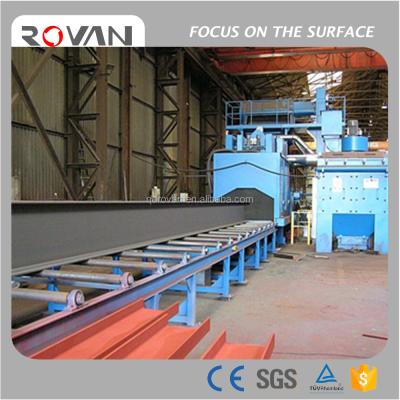 China Critical Cleaning / Residue Free H Beam Roller Conveyor Sand Blasting Equipment, Steel Section Shot Blasting Machine for sale