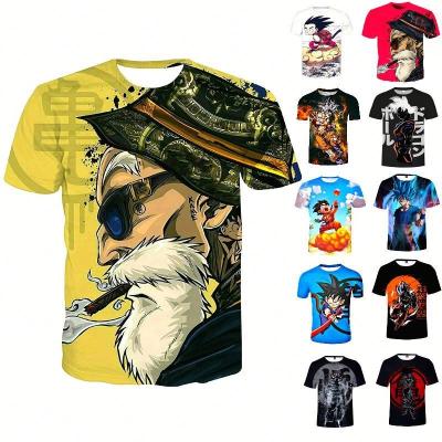 China Summer Anti Shrink T Shirts Men Print Cool 3d T Shirt Tees Anime Tops Stylish Mens Streetwear Custom Plus Size T Shirt Goku Shirts for sale