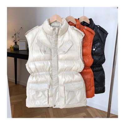 China Spring Vest Windproof Women Warm Padded Vest Coat Lady Sleeveless Jacket Womens 2021 Winter Casual Down Vests Coats Parkas Cotton Lining for sale