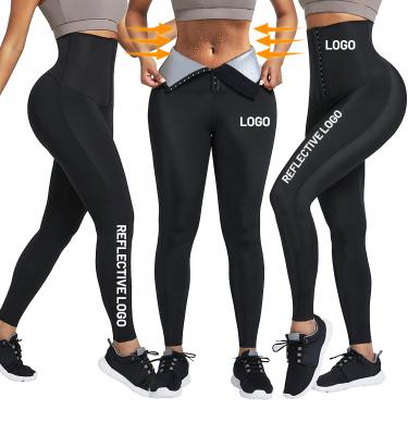 China Dropshipping Antibacterial Leggings Body Shaping Waist Trainer Sweat Sauna Pants Fitness Shapewear Gym Pants for sale