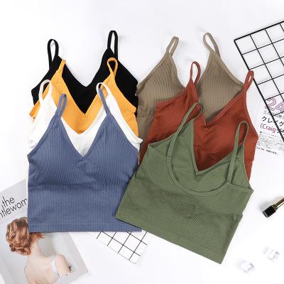 China Hot Selling Seamless Women's Seamless Sports Wear Wireless Fitness Yoga Bralette Padded Bra for sale