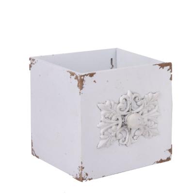 China Modern OEM Customize Manufacturers White Wood Cuboid Indoor Outdoor European American Market Planter Pot for sale