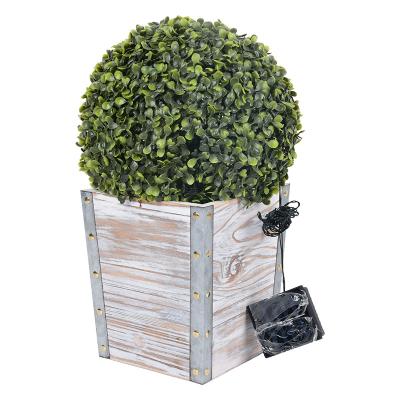 China OEM Outdoor Artificial Plants Wholesale Fashionable Outdoor Plastic Solar Battery Plants Garden Landscaping And Decking Artificial Tree for sale