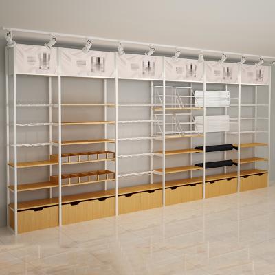 China White Single Sided Display Racks With Light Box For Cosmetics Showcase Display Cabinet Jewelry Store Stationery Store for sale