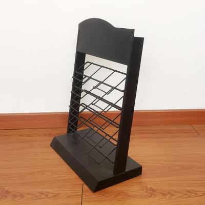 China Single Sided Black Beveled Iron Mesh Small Display Stand Shelf Shoe Rack Small Product Display Use for sale