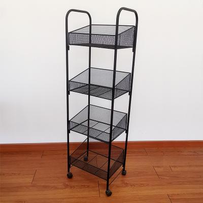 China Single Sided Black Removable 4 Layer Basket Net Iron Net Shelf Removable for sale