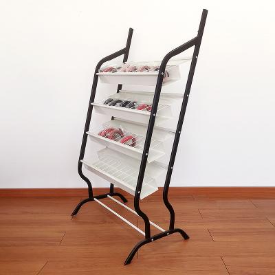 China Detachable shelf single-sided small iron display rack belt black and white combination for sale