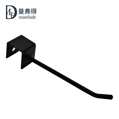 China Shop Merchandise Display Mandeful Supermarket Grocery Tube Hook Accessories Metal Tube Bar Display Hook Square Black Chrome White for sale