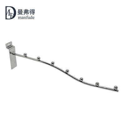 China Store Merchandise Display S Curved Line Slatwall Hook PVC Slatwall Panel Accessories Foshan Factory for sale