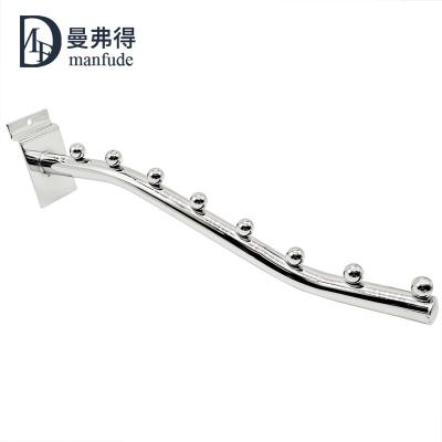 China Store merchandise display slatwall hook round square tube 5 7 9beads S curved line supermarket shelves hooks for sale