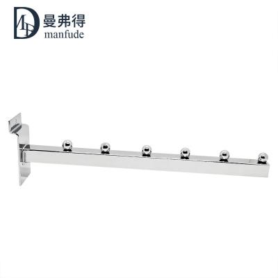 China Metal slatwall hook 1 5 7 display racks 9beads shop merchandise display slatwall PVC custom processing for sale