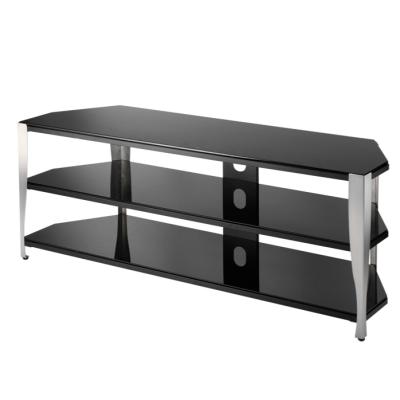 China Brush Chrome Contemporary Glass TV Stand for sale