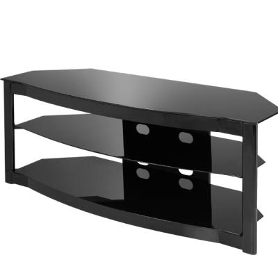 China Contemporary black tempered glassTV rack for sale