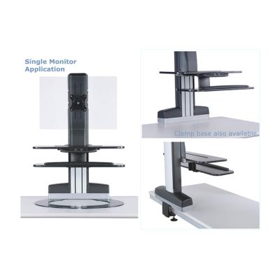 China 2 Tier Electric Sit-Rack Workstation with Single Monitors: Rack or Clamp up to 32