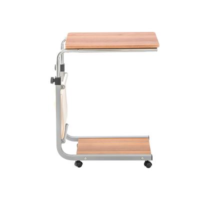 China Rolling Adjustable Standing Desk Laptop Couch (Height) Wooden Bed Side Table with Side Storage-Height Adjustable Computer Cart for sale