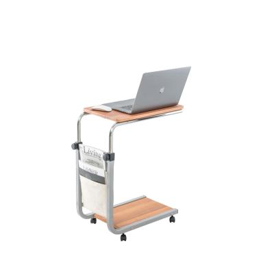 China Rolling Adjustable Standing Desk Laptop Couch (Height) Wooden Bed Side Table with Side Storage-Height Adjustable Computer Cart for sale