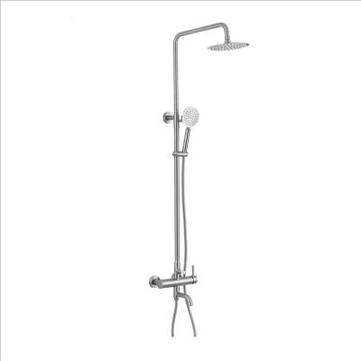 China With Sliding Bar Hot Sale Cold Water Hot In-wall Mounted Stainless Steel Bathroom Tub Shower Mixer Set Bath Shower Faucet for sale