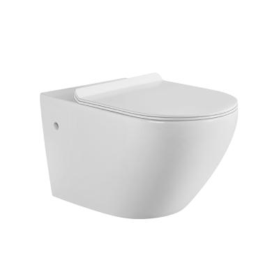 China Automatic Operation Foshan Ceramic Toilet Bowls Swirl Dual Hole Strap 180mm Straight Flush White Toilet Wall Mounted Wc for sale