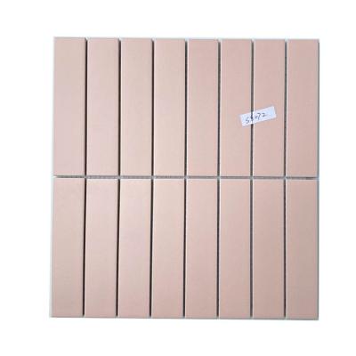 China Parquet Pink Mosaic Slab Bathroom Kitchen Wall Tiles Ceramic Mosaic for sale