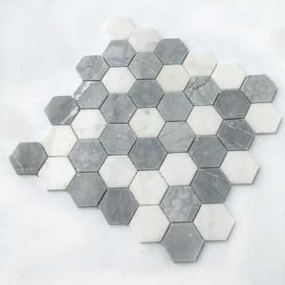 China Hot Sale Natural Stone Hexagon Stone Mosaic Floor Mosaic Slab Bathroom Wall Cladding for sale