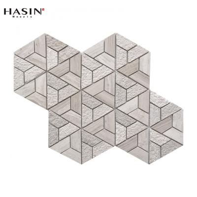 China Parquet triangle stone kitchen bathroom wall mosaic tile backsplash for sale